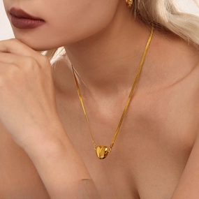 Wholesale Stainless Steel Sweet Love Heart Super Strong Magnet Detachable Clavicle Temperament Necklaces