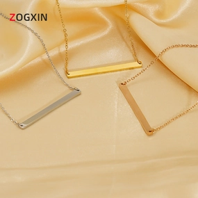Wholesale Stainless steel titanium necklace 18K gold plated clavicle chain