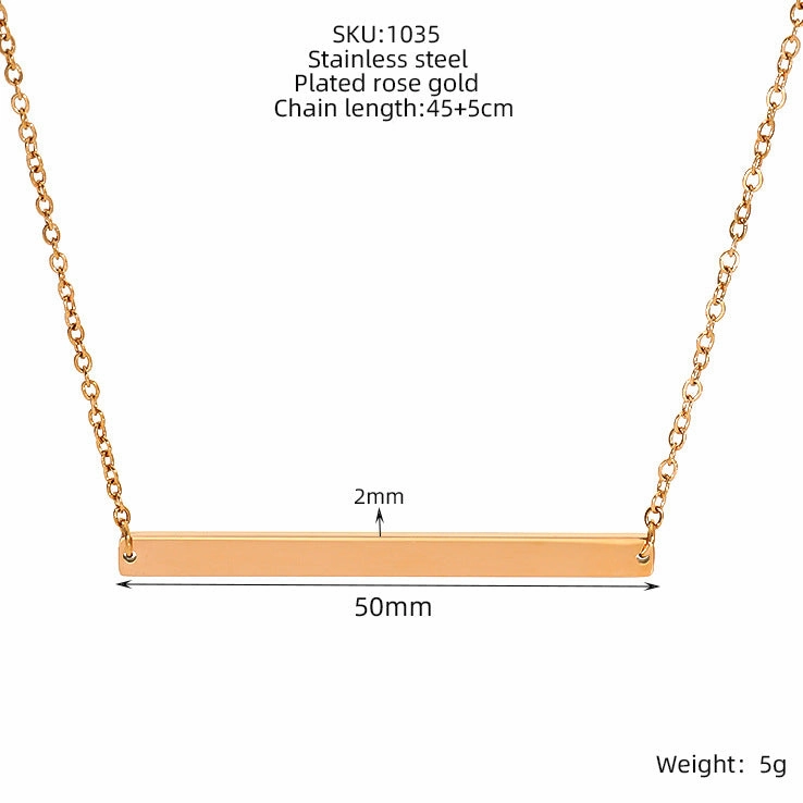 Wholesale Stainless steel titanium necklace 18K gold plated clavicle chain