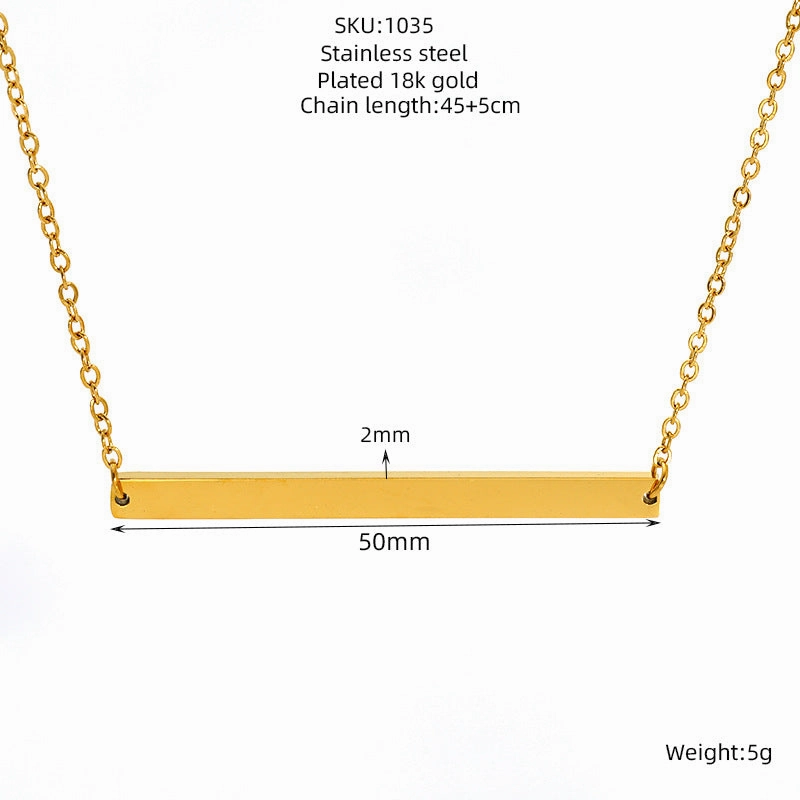 Wholesale Stainless steel titanium necklace 18K gold plated clavicle chain