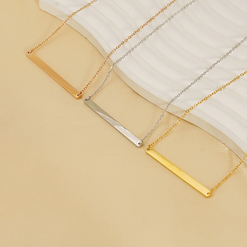Wholesale Stainless steel titanium necklace 18K gold plated clavicle chain