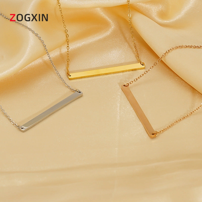 Wholesale Stainless steel titanium necklace 18K gold plated clavicle chain