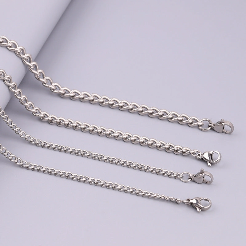 Wholesale Stainless Steel Titanium Steel Simple Twisted Chain DIY Titanium Steel Necklaces