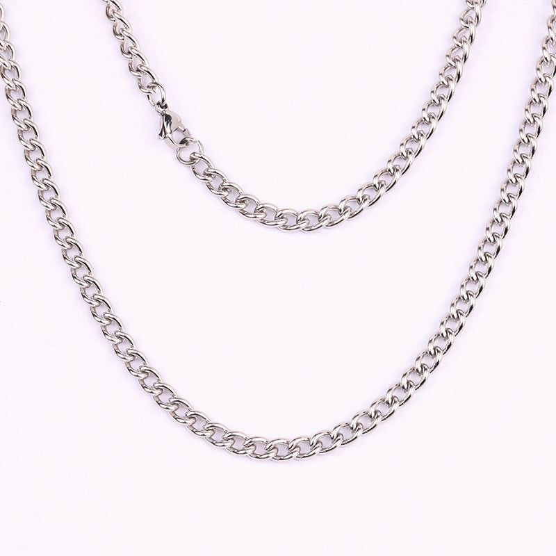 Wholesale Stainless Steel Titanium Steel Simple Twisted Chain DIY Titanium Steel Necklaces