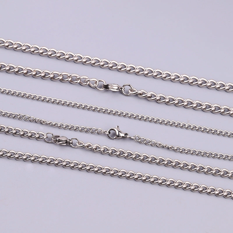 Wholesale Stainless Steel Titanium Steel Simple Twisted Chain DIY Titanium Steel Necklaces
