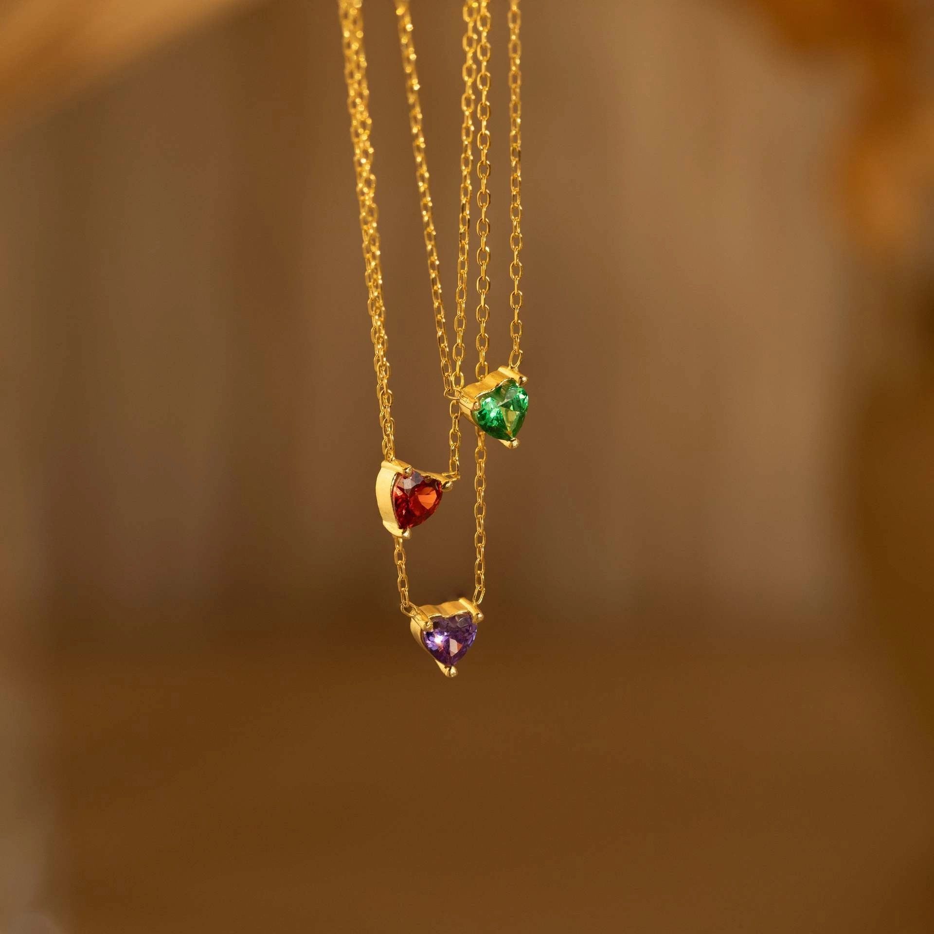 Wholesale Stainless Steel Twelve Birthday Stone Necklaces