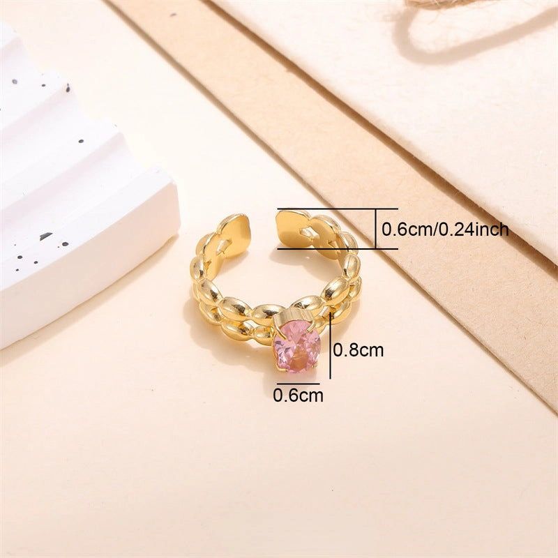 Wholesale Stainless Steel Zircon Inlaid Ring