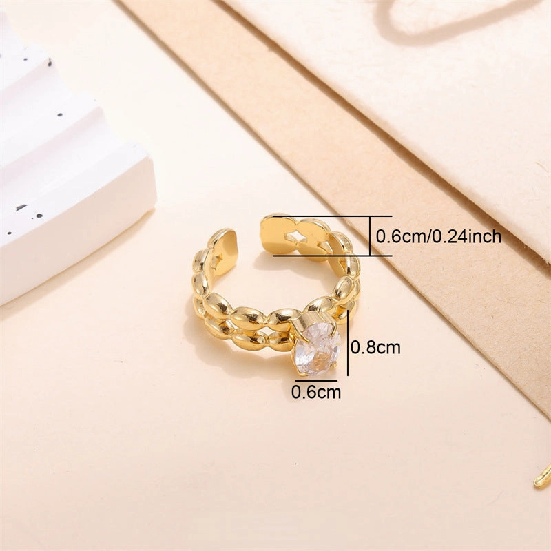 Wholesale Stainless Steel Zircon Inlaid Ring