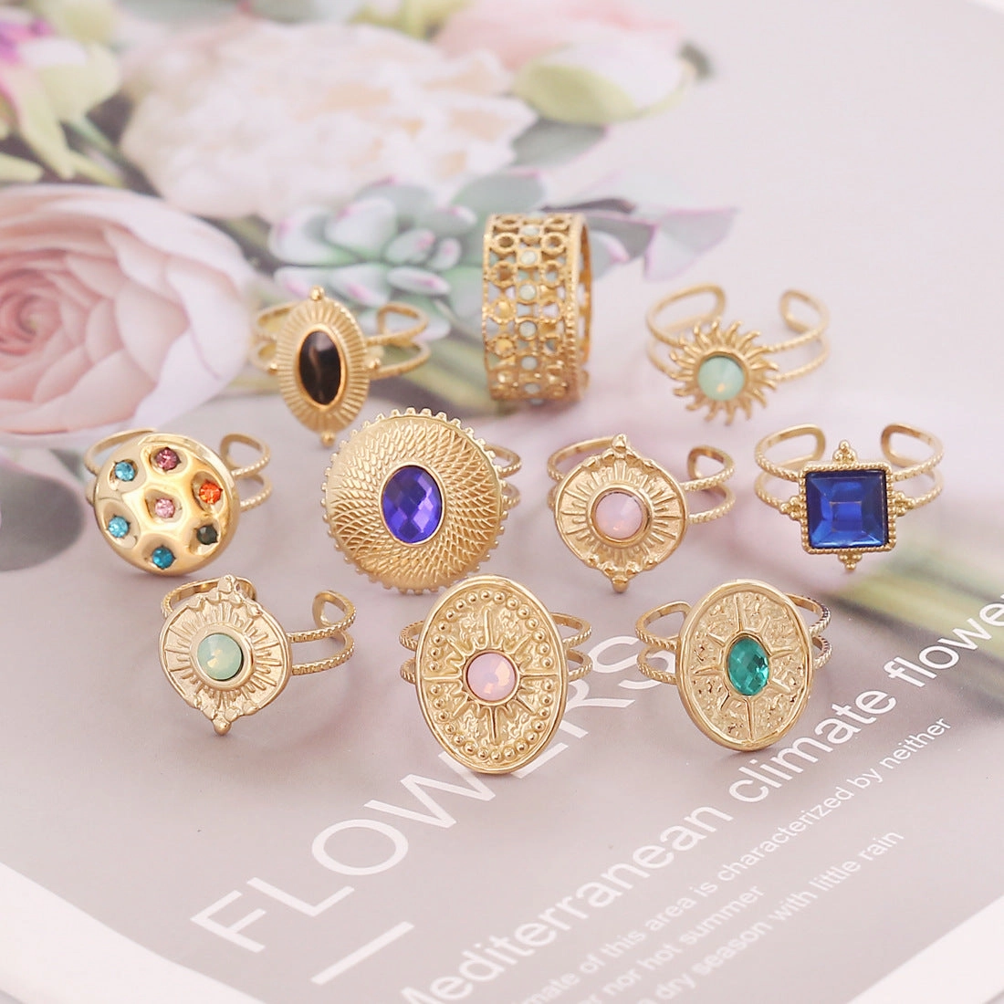 Wholesale Stainless Steel Zircon Rings