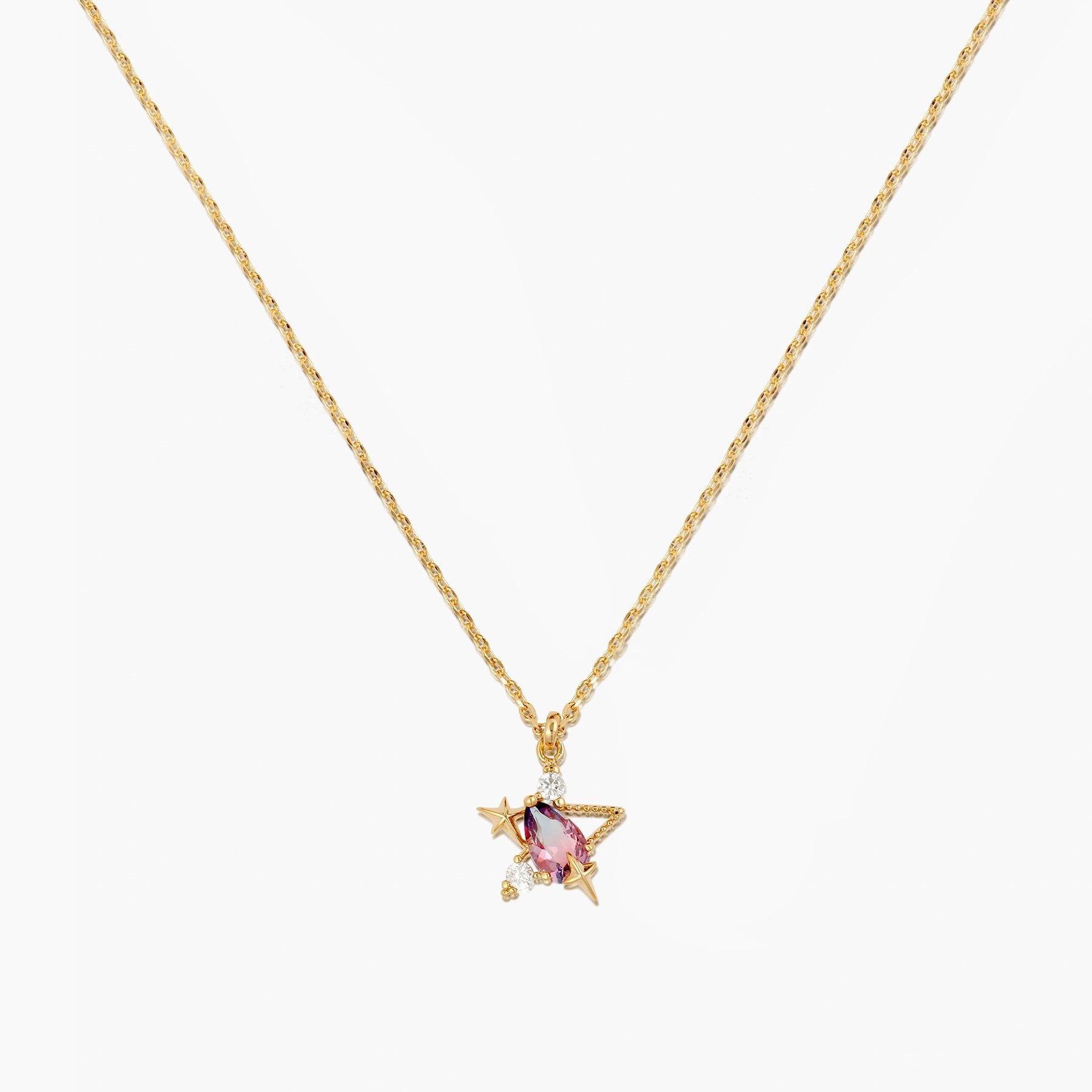 Wholesale Star and Moon Element 18K Gold Preserved Color Necklaces
