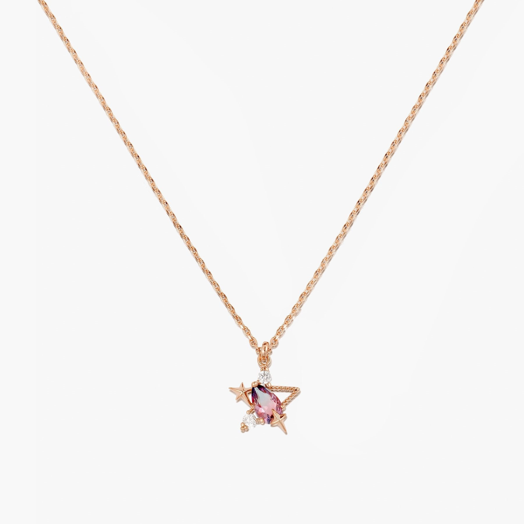 Wholesale Star and Moon Element 18K Gold Preserved Color Necklaces