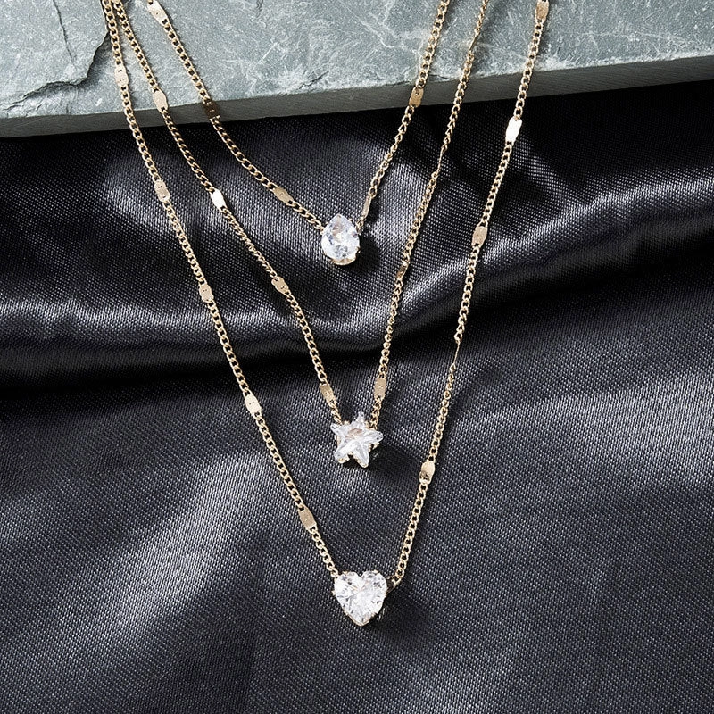 Wholesale Star Heart Metal Necklaces