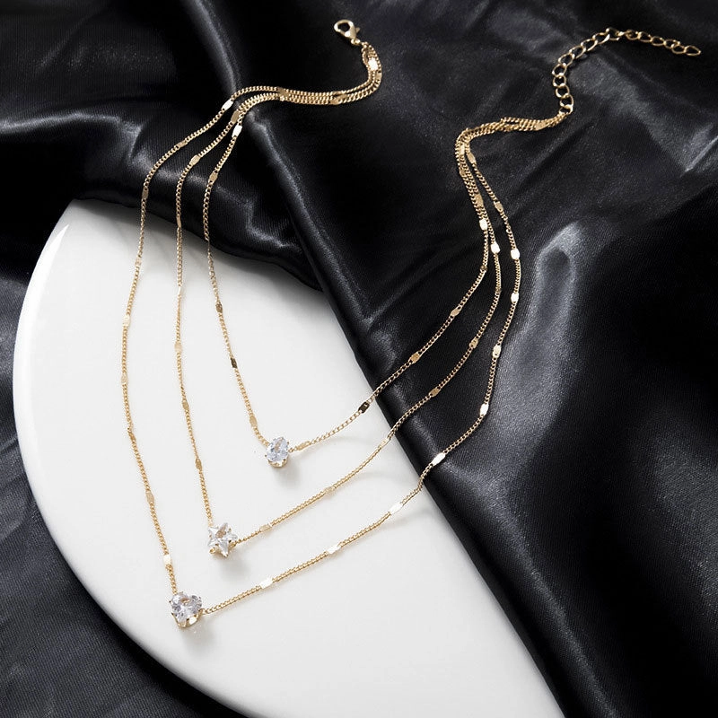 Wholesale Star Heart Metal Necklaces