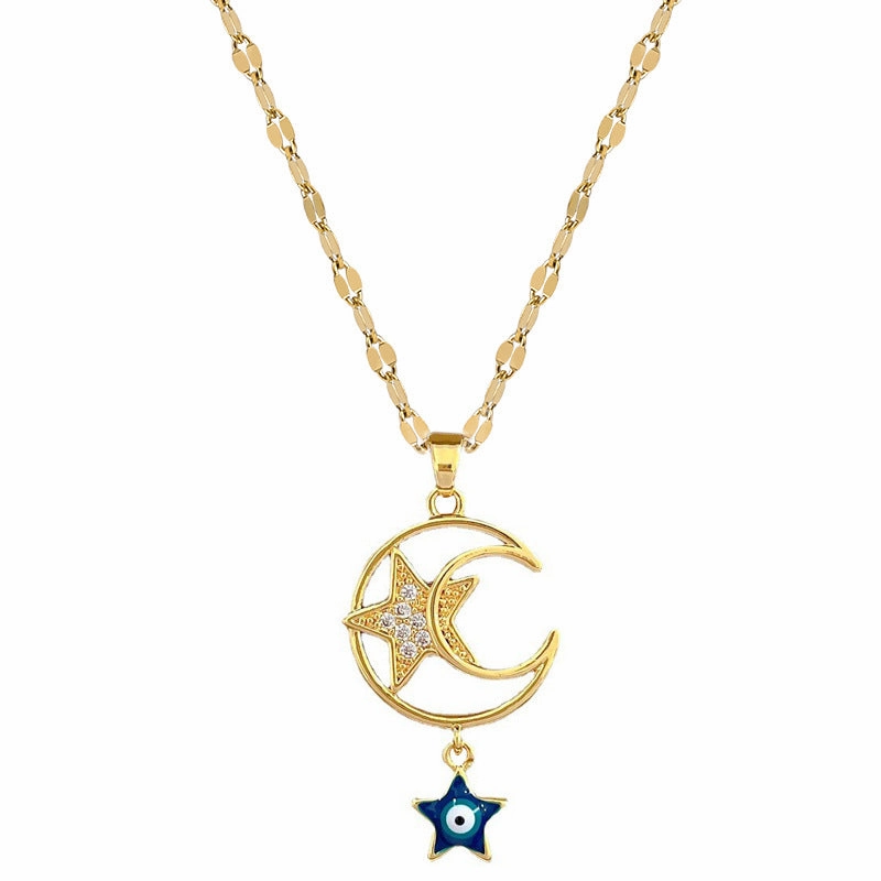 Wholesale Star Moon Stainless Steel Necklaces