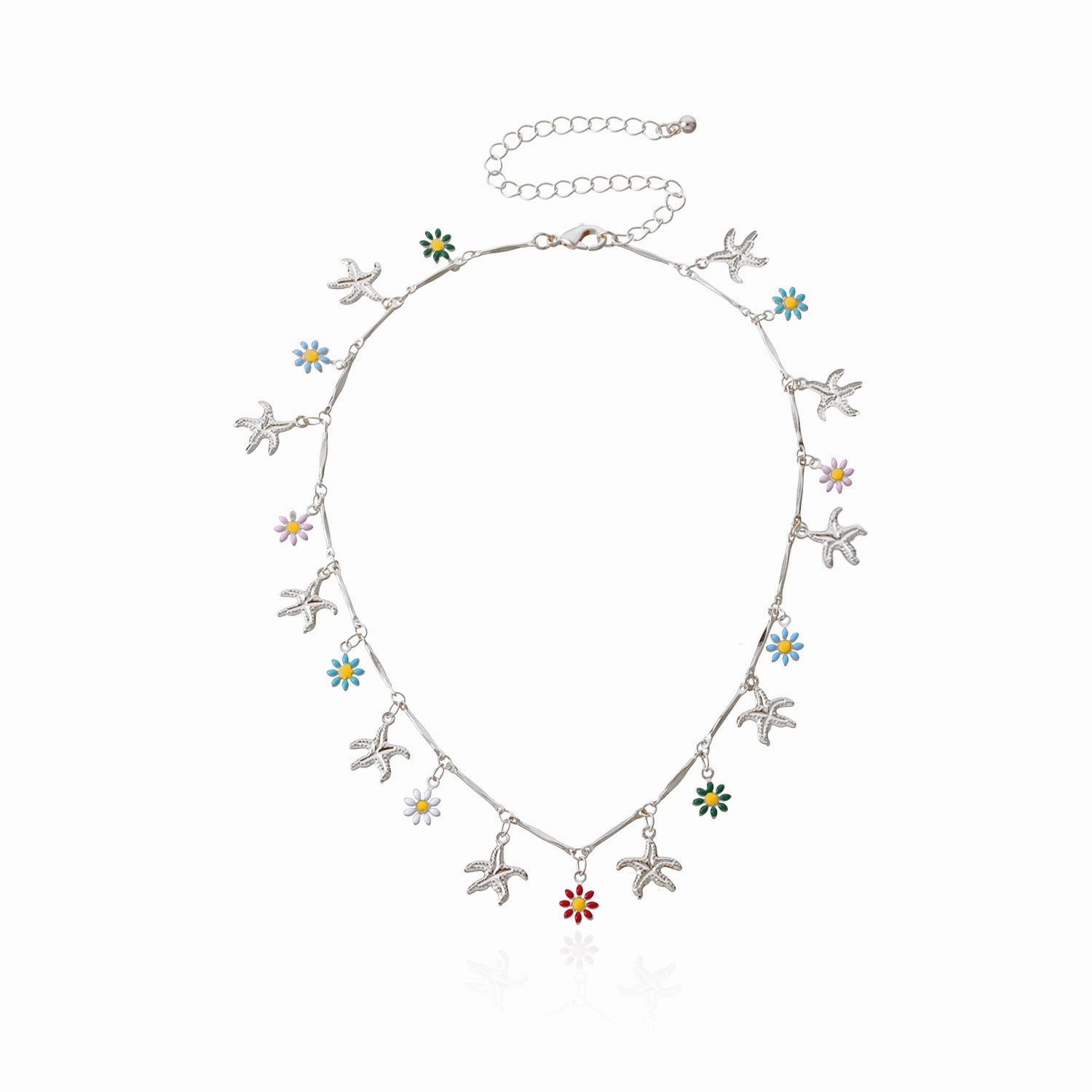 Wholesale Starfish Flower Alloy Necklaces