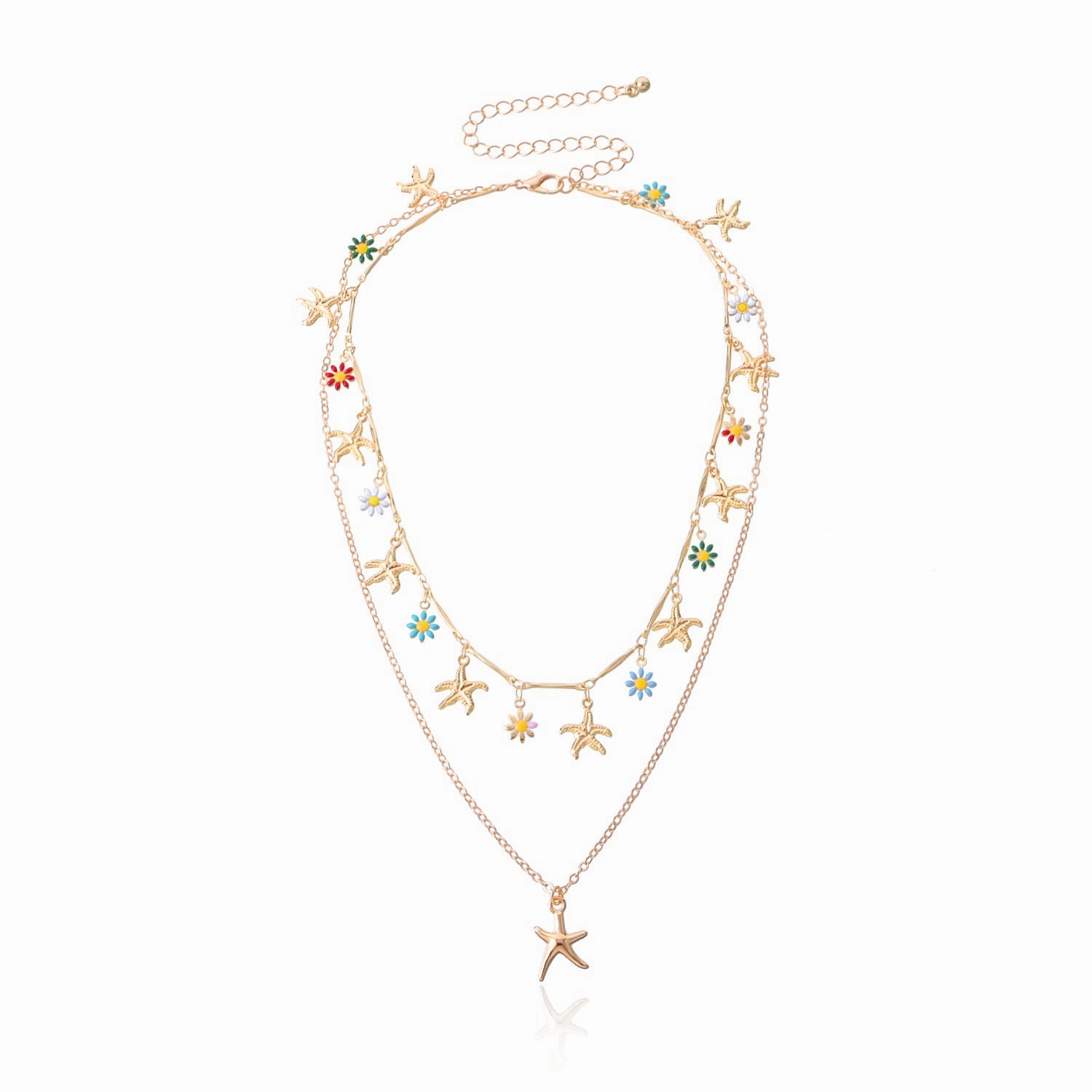 Wholesale Starfish Pendant Alloy Necklaces