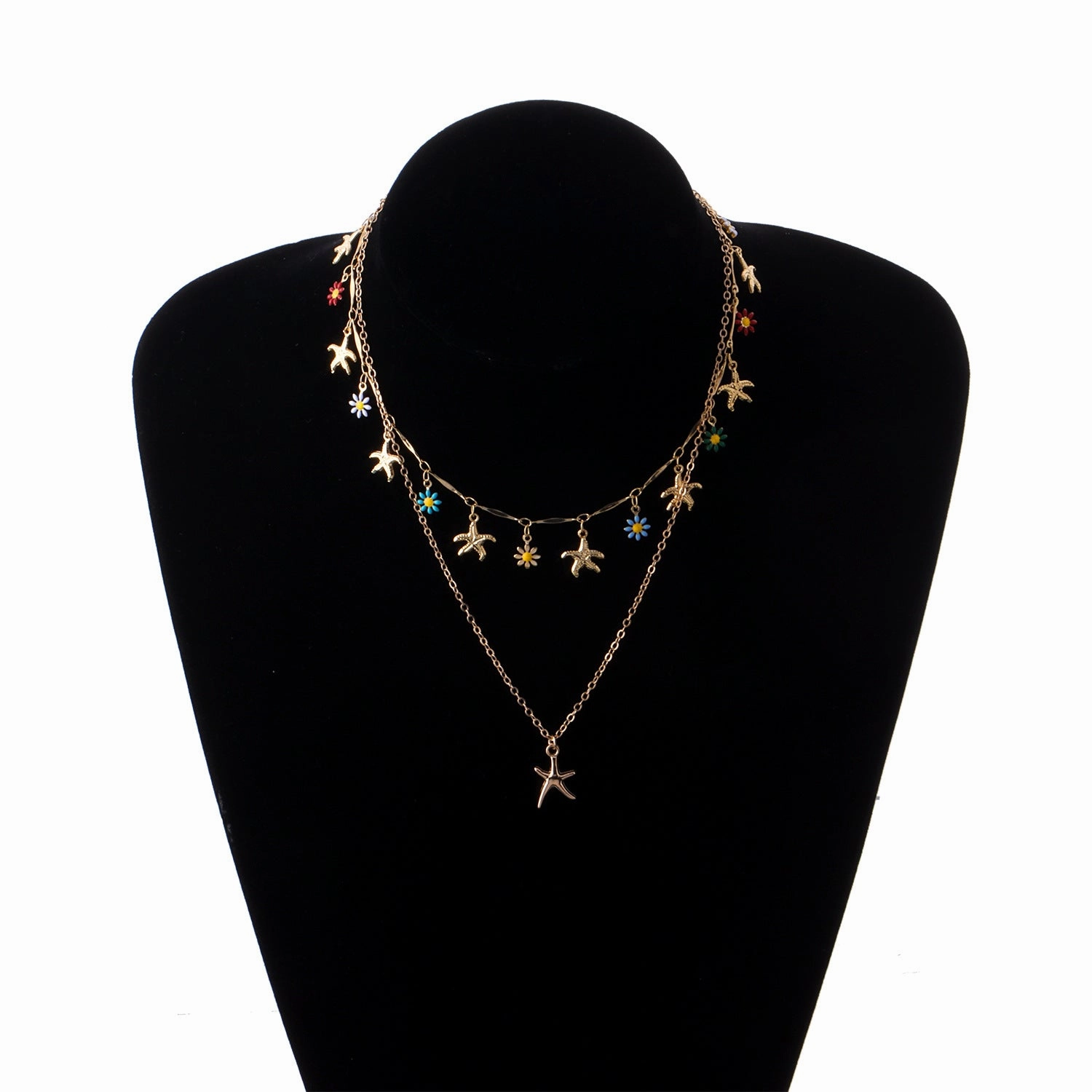 Wholesale Starfish Pendant Alloy Necklaces