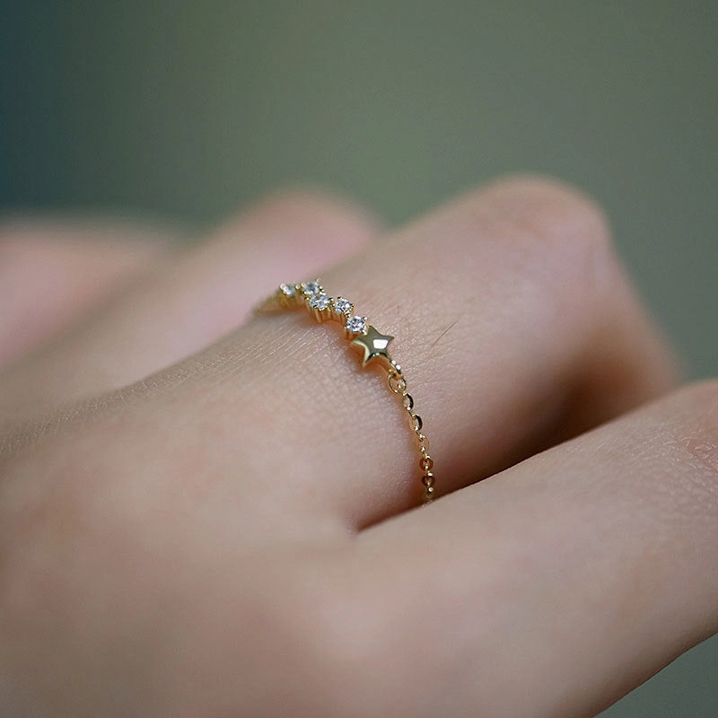 Wholesale Sterling Silver Gold Plated Star Ring