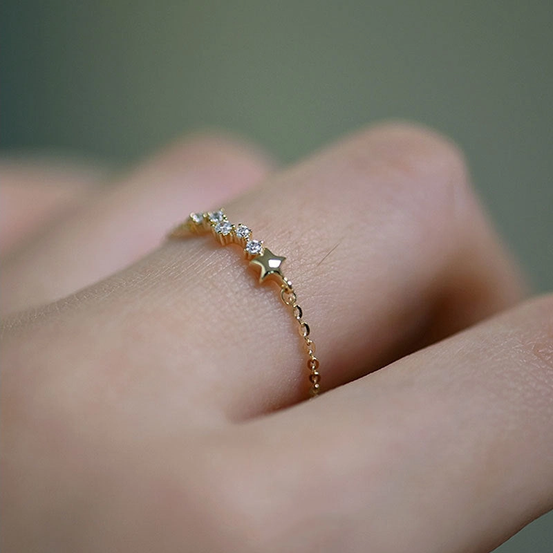 Wholesale Sterling Silver Gold Plated Star Ring