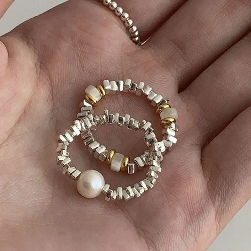 Wholesale Sterling Silver Gravel Beaded Rings