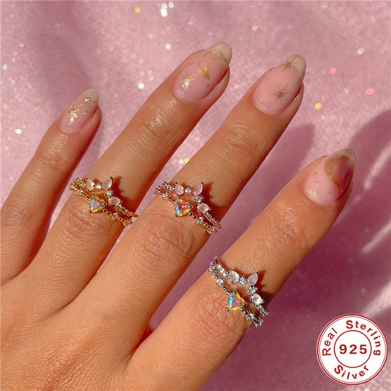 Wholesale Sterling Silver Heart Flower Rings
