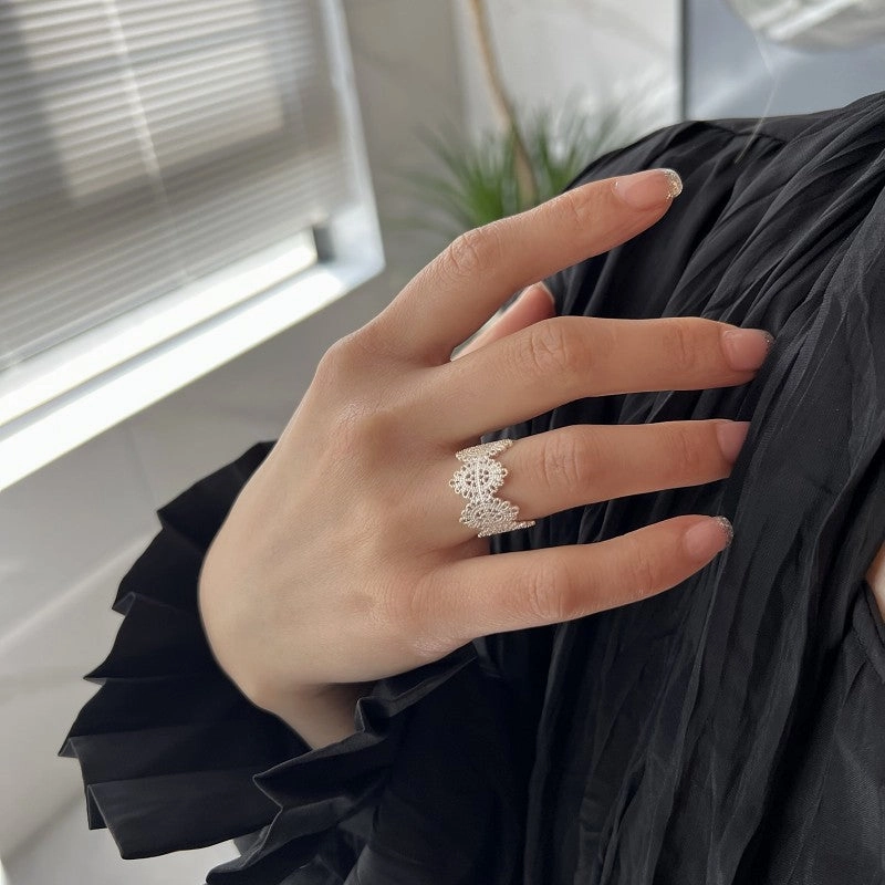 Wholesale Sterling Silver Lace Wide Openwork Ring