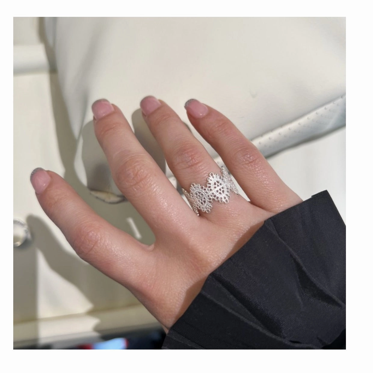 Wholesale Sterling Silver Lace Wide Openwork Ring