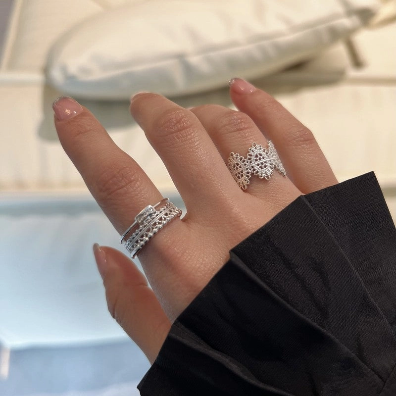 Wholesale Sterling Silver Lace Wide Openwork Ring