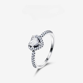 Wholesale Sterling Silver Micropaved Zirconia Heart Ring