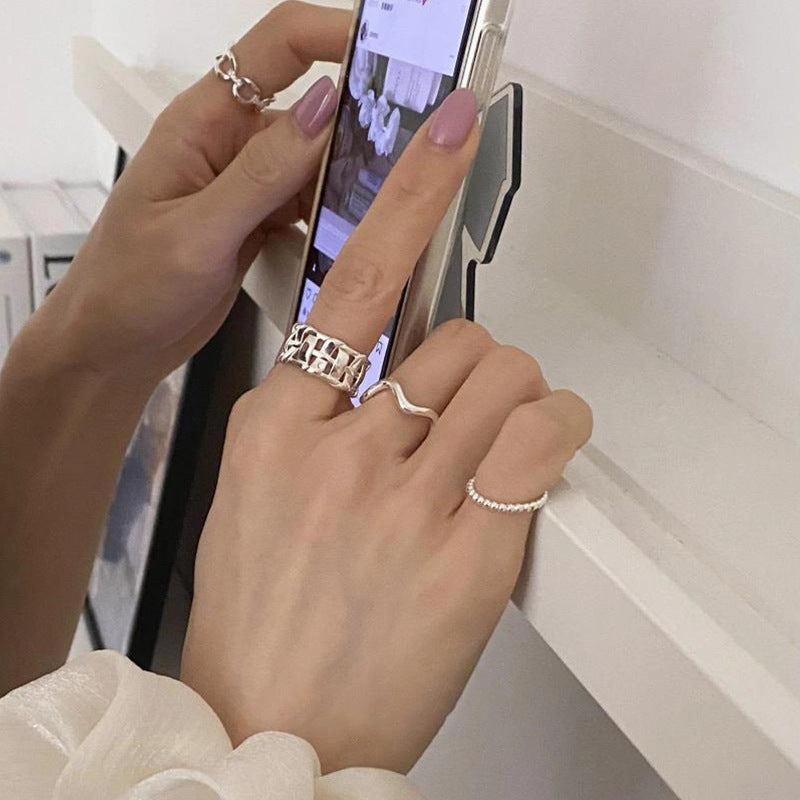 Wholesale Sterling Silver Openwork Braided Open Ring