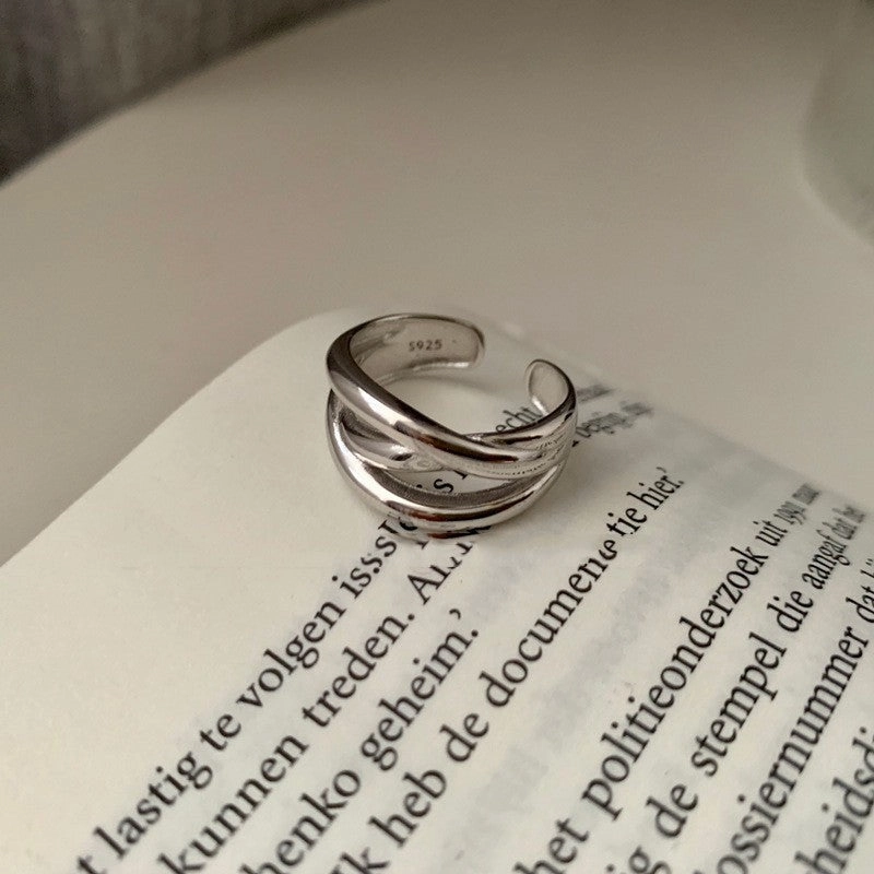 Wholesale Sterling Silver Openwork Braided Open Ring