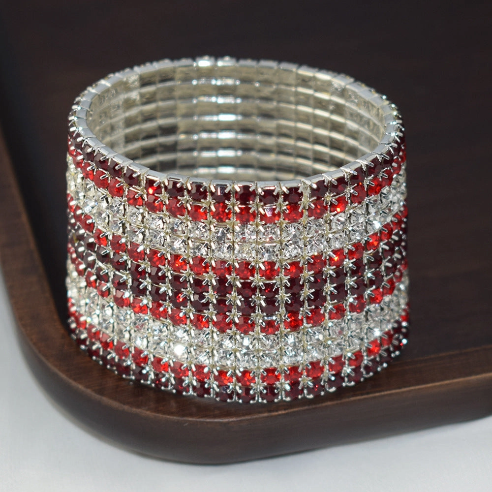 Wholesale Stretch Crystal Rhinestone Layered Bracelet Set