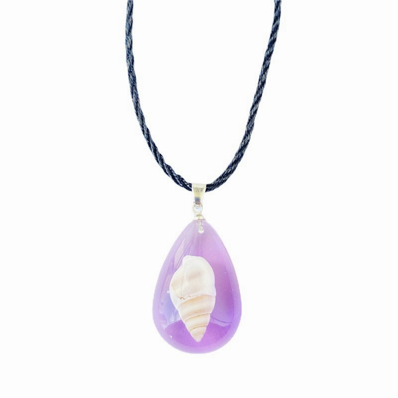 Wholesale Summer Conch Amber Resin Necklace