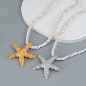 Wholesale Summer Starfish Alloy Necklaces