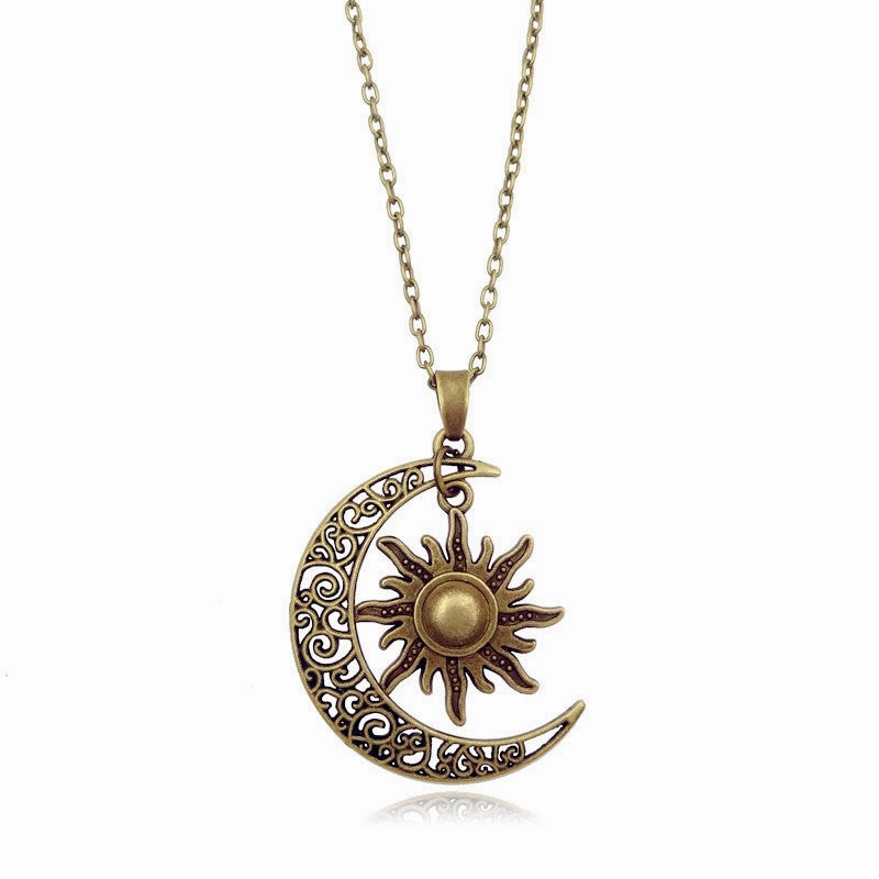 Wholesale Sun Moon Pendant Alloy Necklaces