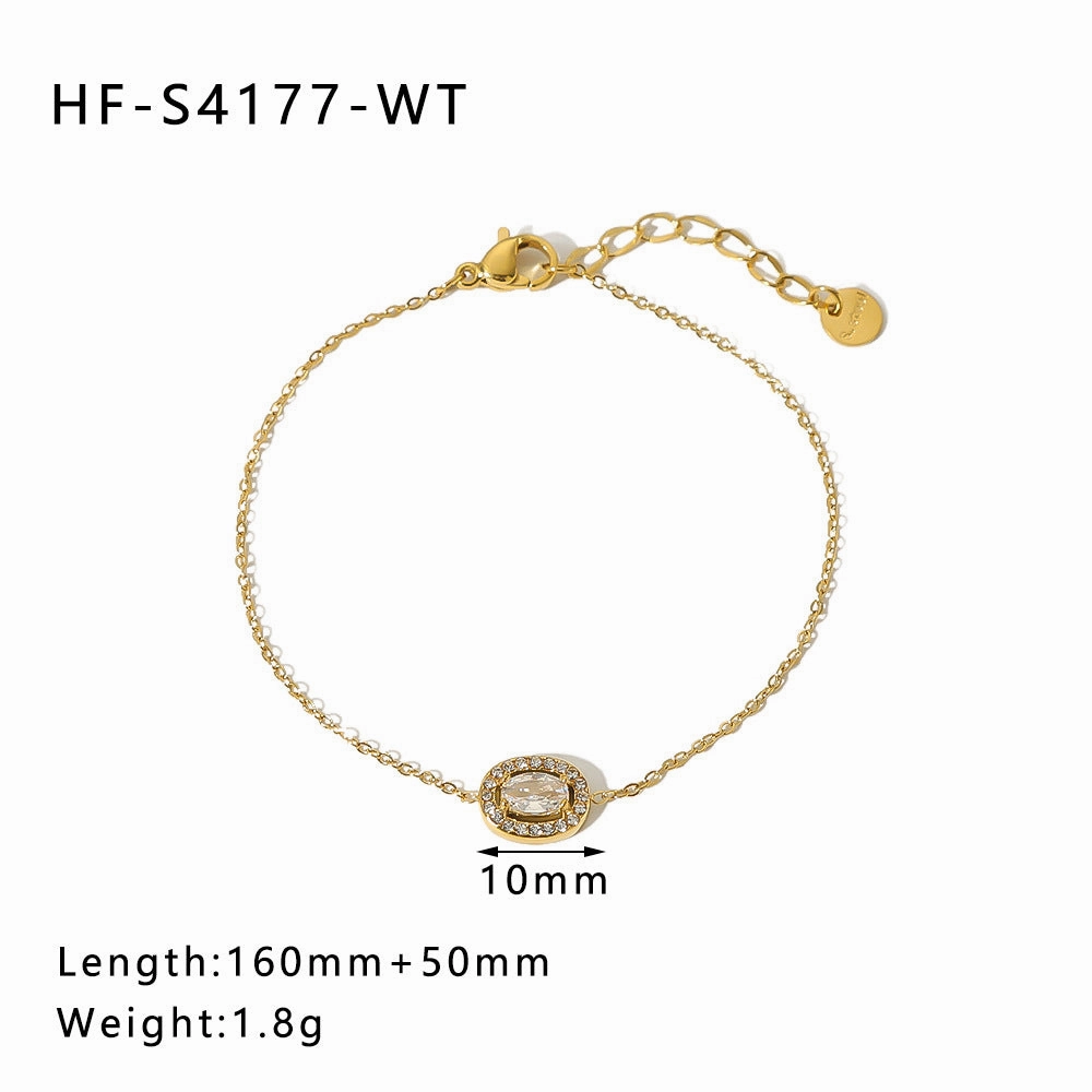 Wholesale Sunflower Stainless Steel Bracelet Love Zircon Geometric Bracelet