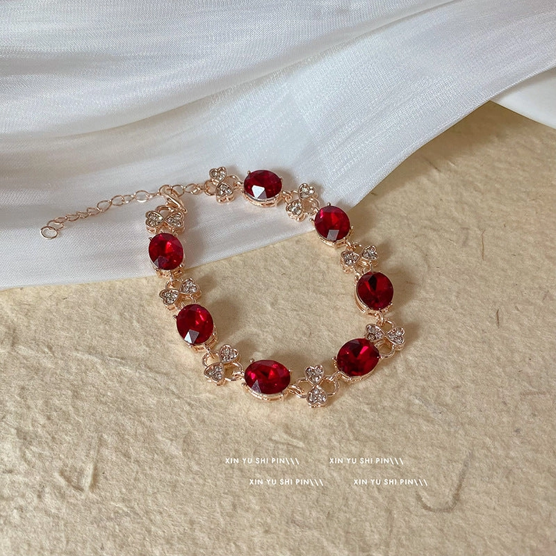 Wholesale Super shiny red zircon high-end fashion all-match red snake niche personality hand jewelry