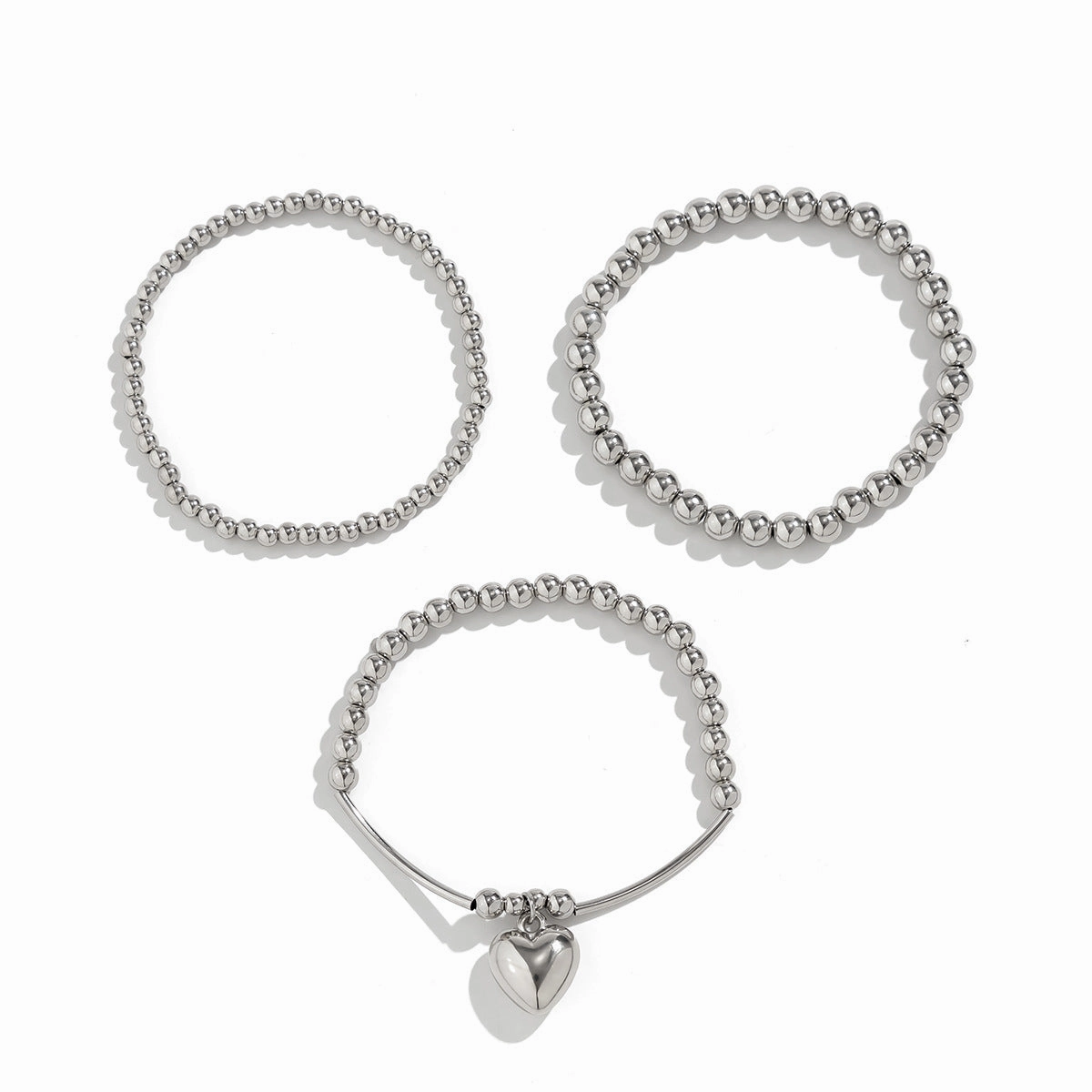 Wholesale Sweet Cool Beaded Love Alloy Bracelet Set