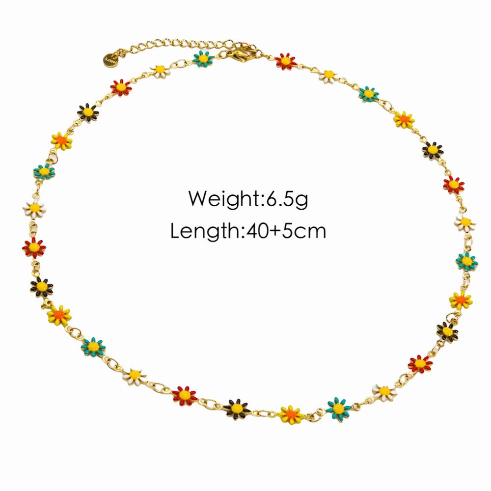 Wholesale Sweet Little Daisy Stainless Steel Necklaces