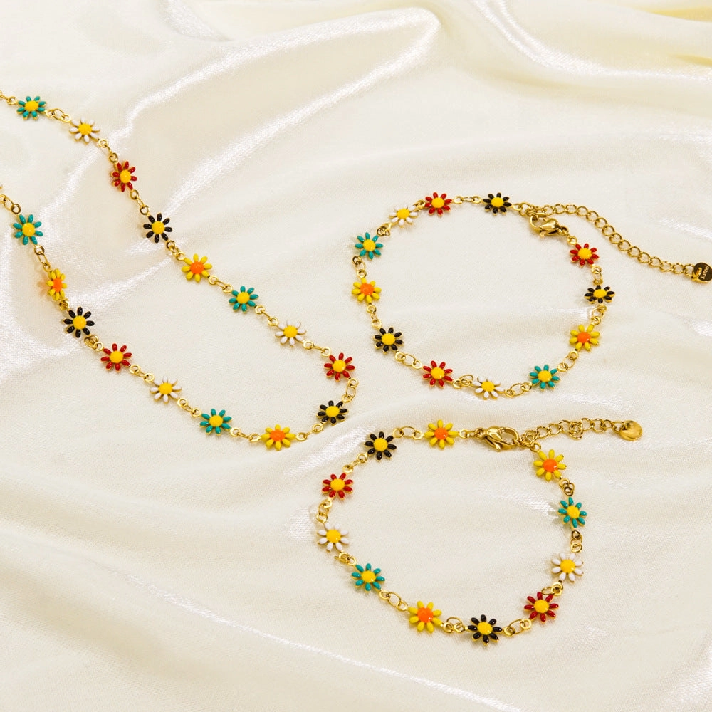 Wholesale Sweet Little Daisy Stainless Steel Necklaces