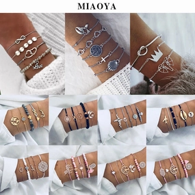 Wholesale Tassel Alphabet Beaded Turtle Woven Alloy Bracelet