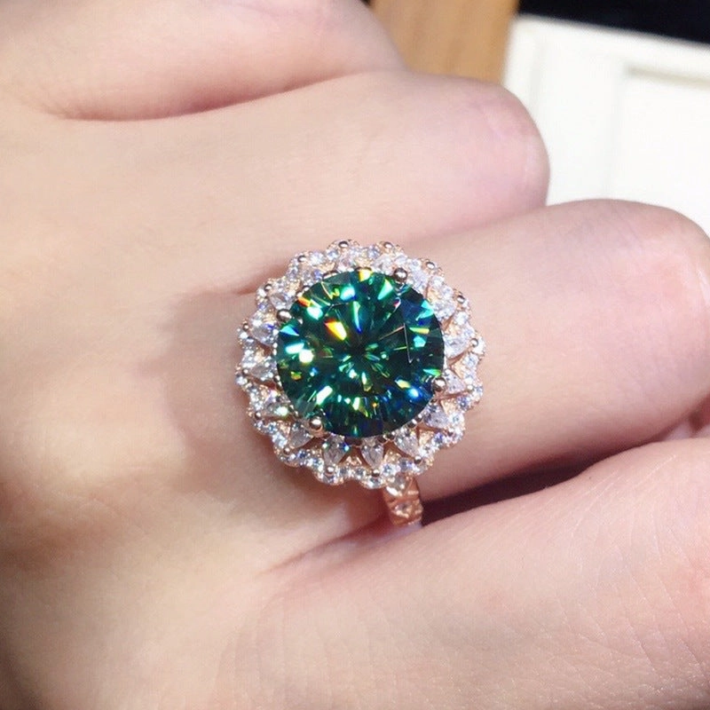 Wholesale Teal Zircon Copper Rings