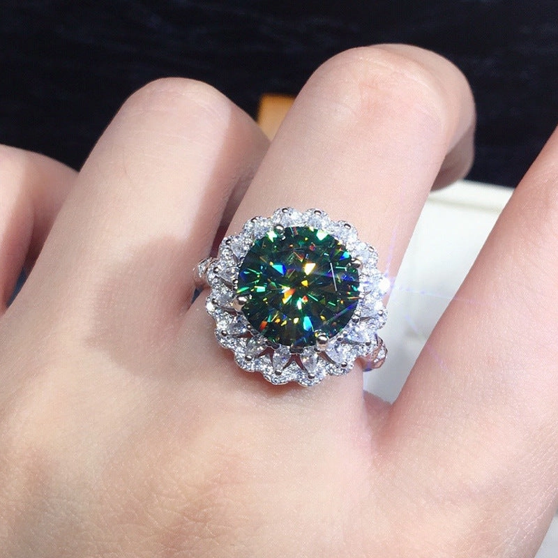 Wholesale Teal Zircon Copper Rings