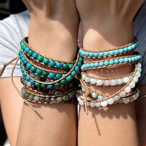 Wholesale Tem Explosive Natural Stone Hand-woven Bracelet