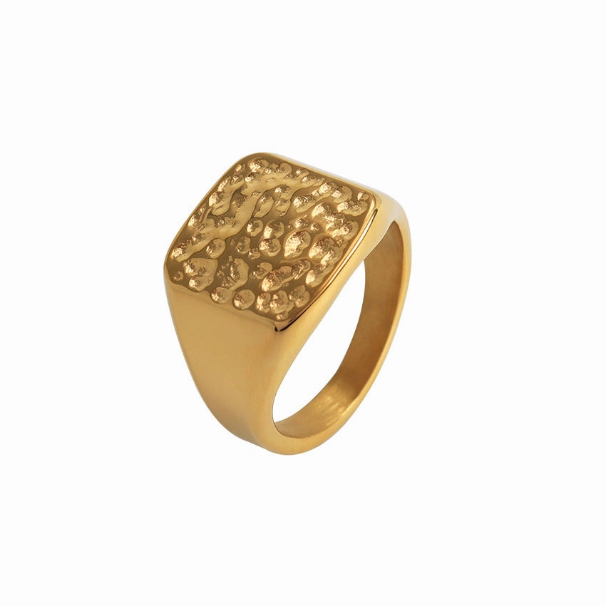 Wholesale Textured Pleated Titanium Steel Ring