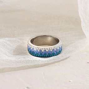 Wholesale Three Row Diamond Alloy Ring
