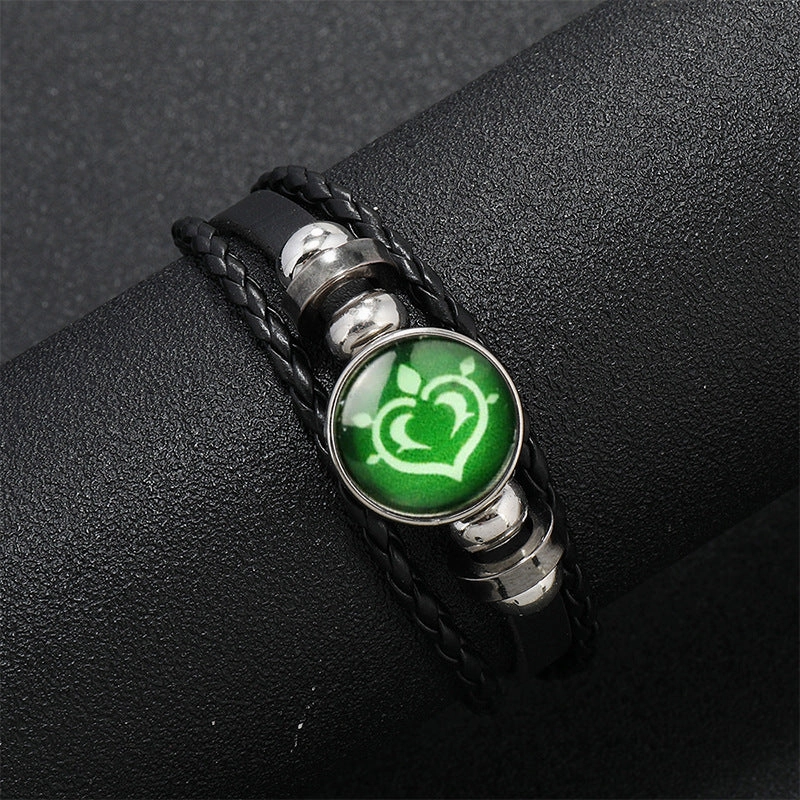 Wholesale Time Gemstone Woven Beaded Leather Bracelet