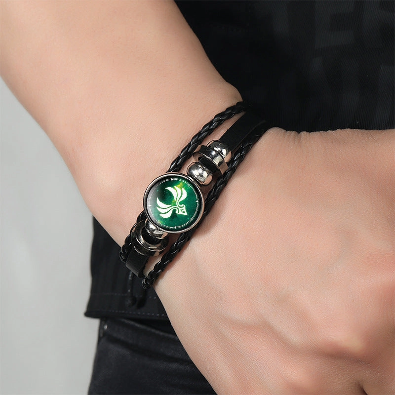 Wholesale Time Gemstone Woven Beaded Leather Bracelet