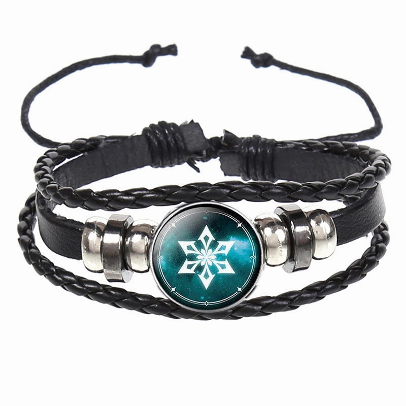 Wholesale Time Gemstone Woven Beaded Leather Bracelet