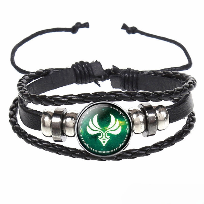 Wholesale Time Gemstone Woven Beaded Leather Bracelet